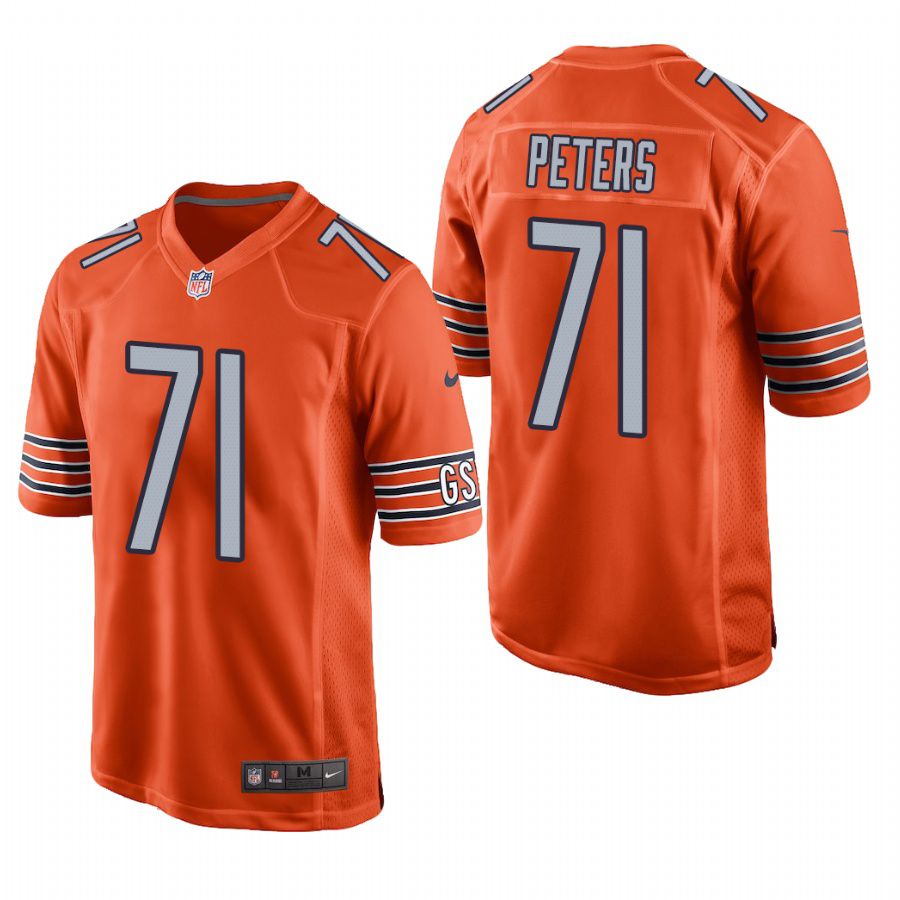 Men Chicago Bears 71 Jason Peters Nike Orange Game NFL Jersey